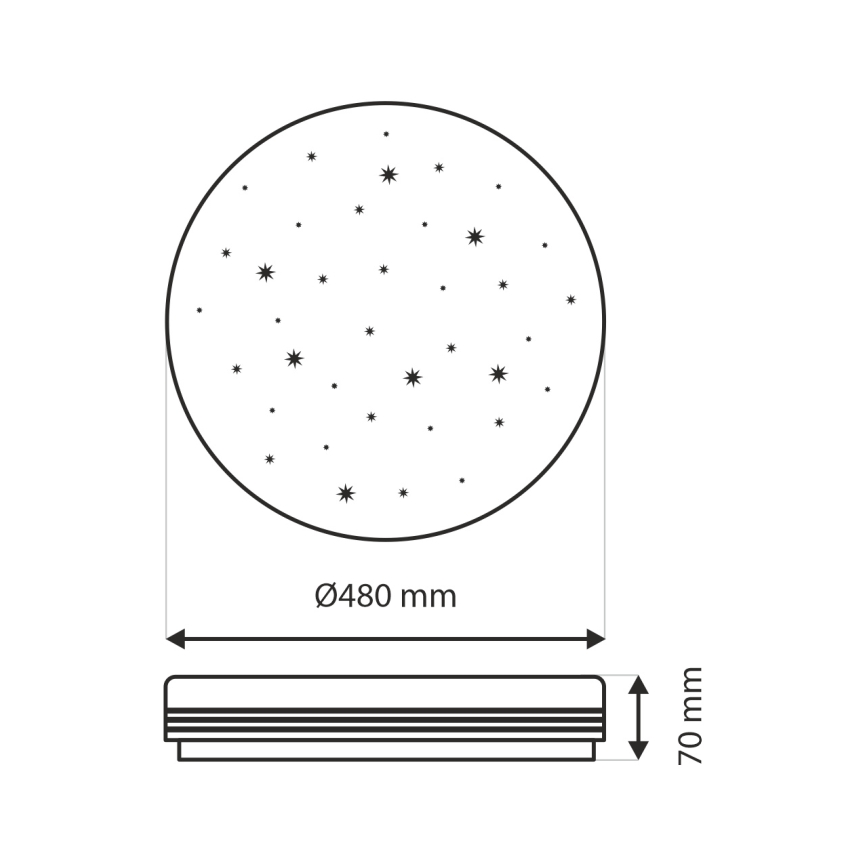 LED Aptumšojama griestu lampa VENTA LED/36W/230V 2700-6500K d. 48 cm + tālvadības pults