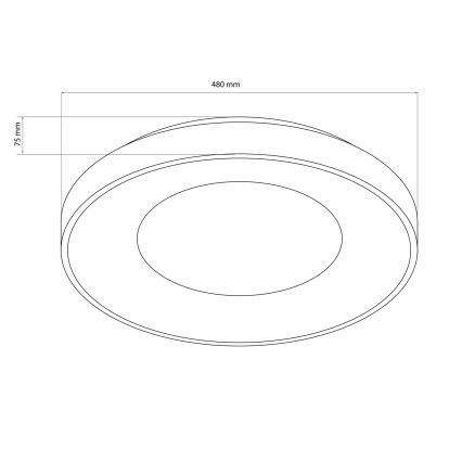 LED Aptumšojama vannas istabas griestu lampa WITOLD LED/72W/230V d. 48 cm 3000-6000K IP44 + tālvadības pults