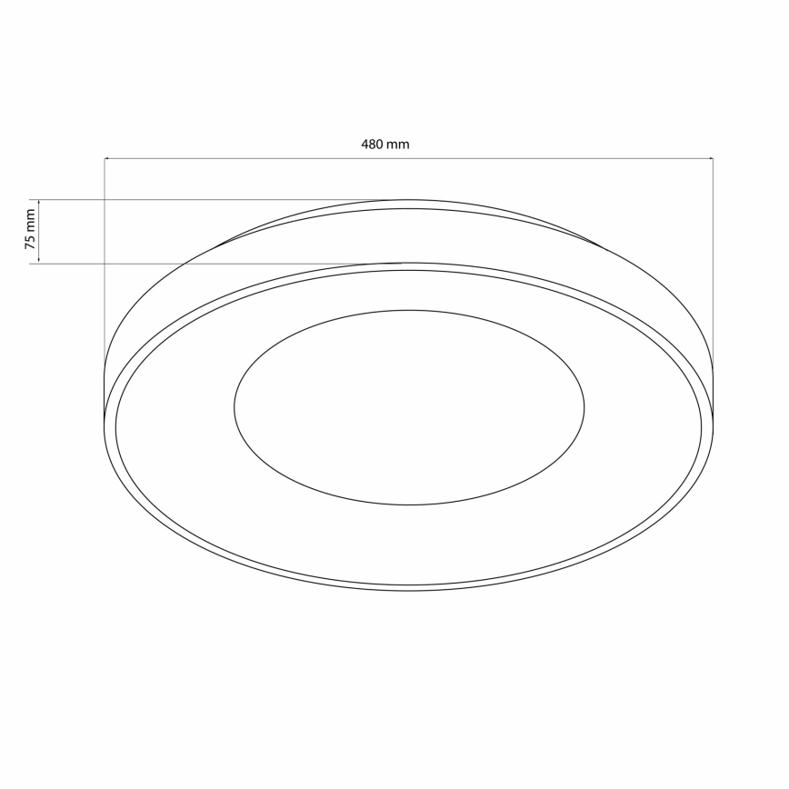 LED Aptumšojama vannas istabas griestu lampa WITOLD LED/72W/230V d. 48 cm 3000-6000K IP44 + tālvadības pults