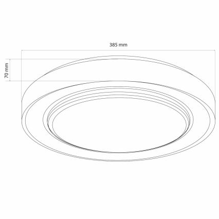 LED Aptumšojama vannas istabas griestu lampa ZYGMUNT LED/48W/230V d. 38,5 cm 3000-6000K IP44 + tālvadības pults