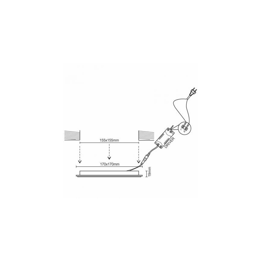 LED Aptumšojama iegremdējama lampa LED/12W/230V 3000-6500K Wi-Fi Tuya