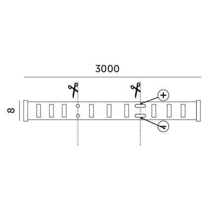 LED Aptumšojama josla LED/25W/230V 3m 3000K