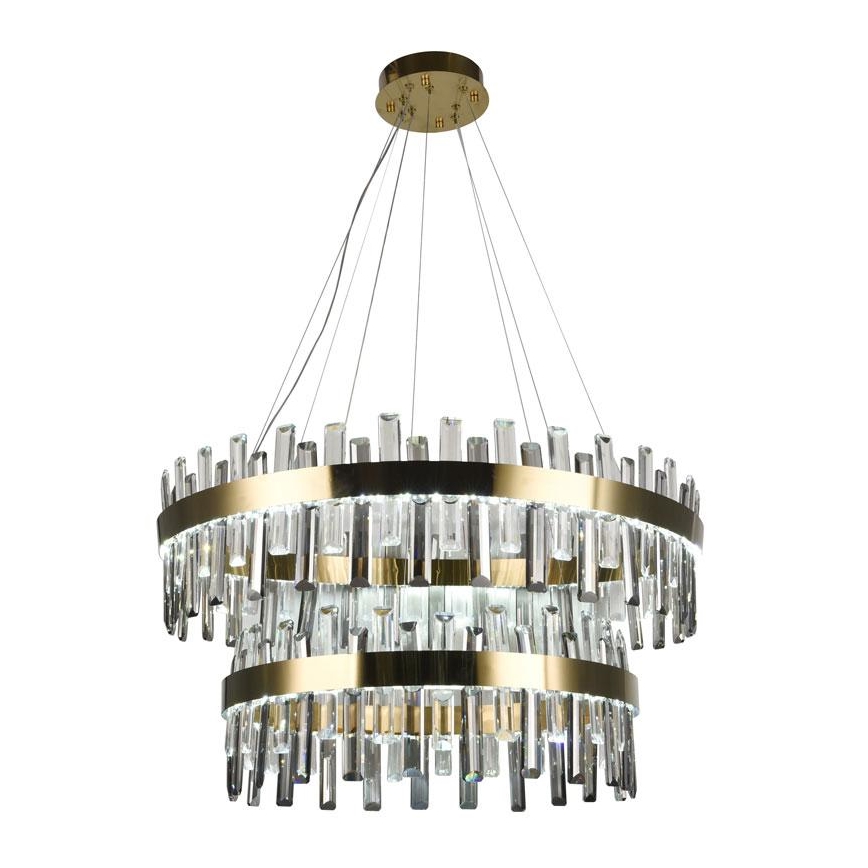 LED Aptumšojama kristāla lustra ar auklu LED/190W/230V 3000-6500K + tālvadības pults