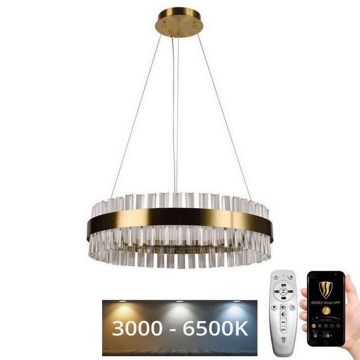 LED Aptumšojama kristāla lustra ar auklu LED/40W/230V 3000-6500K + tālvadības pults