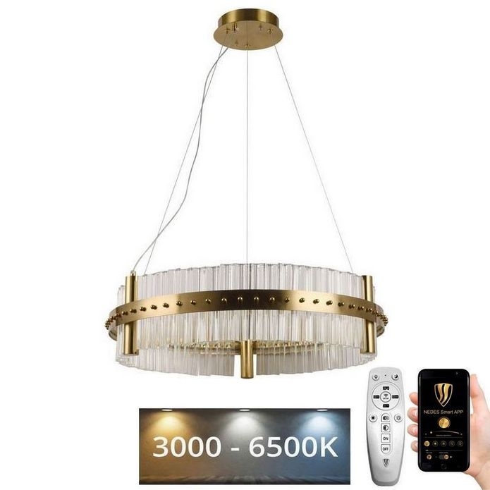 LED Aptumšojama kristāla lustra ar auklu LED/40W/230V 3000-6500K + tālvadības pults