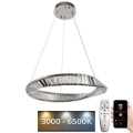 LED Aptumšojama kristāla lustra ar auklu LED/40W/230V 3000-6500K + tālvadības pults