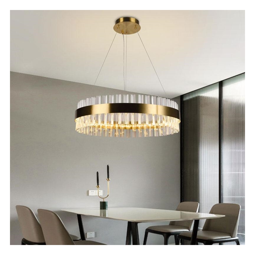 LED Aptumšojama kristāla lustra ar auklu LED/40W/230V 3000-6500K + tālvadības pults