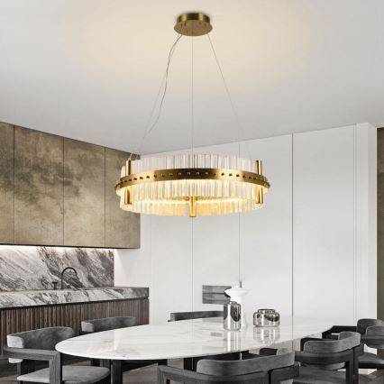 LED Aptumšojama kristāla lustra ar auklu LED/40W/230V 3000-6500K + tālvadības pults