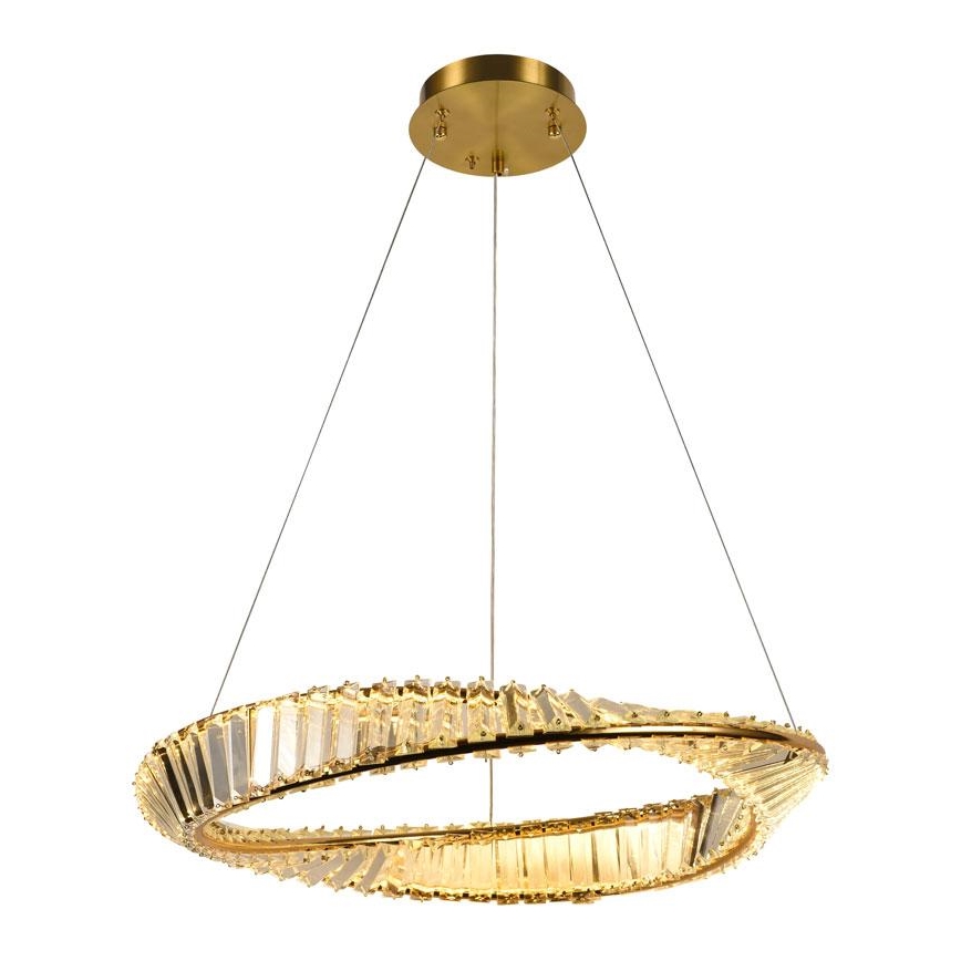 LED Aptumšojama kristāla lustra ar auklu LED/40W/230V 3000-6500K + tālvadības pults
