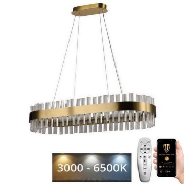 LED Aptumšojama kristāla lustra ar auklu LED/45W/230V 3000-6500K + tālvadības pults