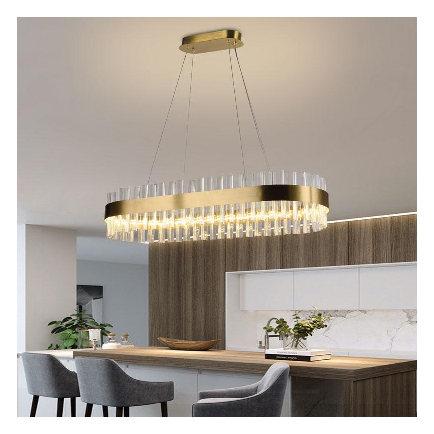 LED Aptumšojama kristāla lustra ar auklu LED/45W/230V 3000-6500K + tālvadības pults