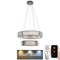 LED Aptumšojama kristāla lustra ar auklu LED/65W/230V 3000-6500K spīdīgi hromēts + tālvadības pults