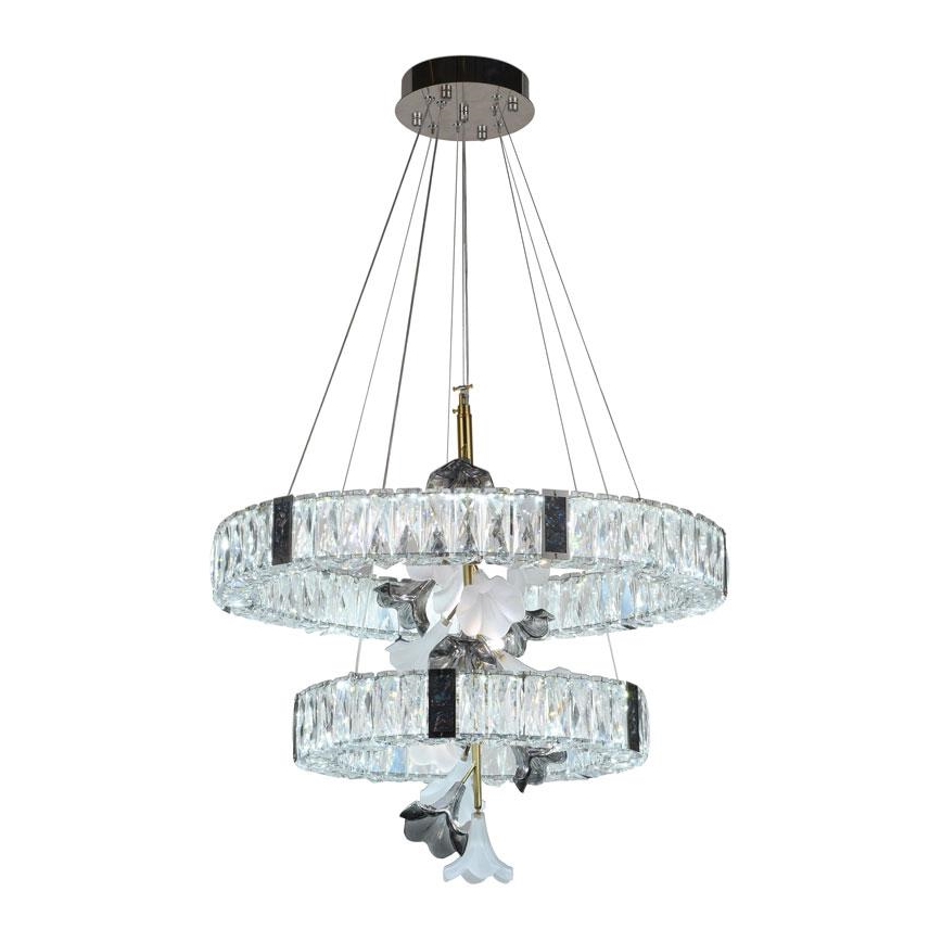 LED Aptumšojama kristāla lustra ar auklu LED/70W/230V 3000-6500K + tālvadības pults