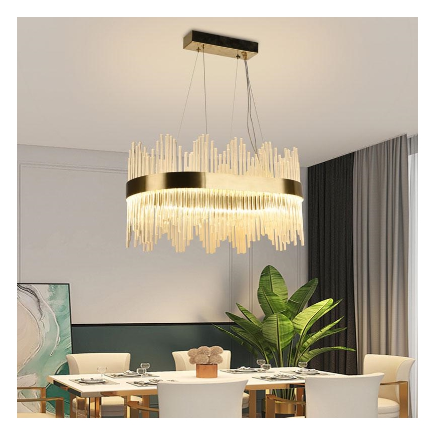 LED Aptumšojama kristāla lustra ar auklu LED/70W/230V 3000-6500K + tālvadības pults