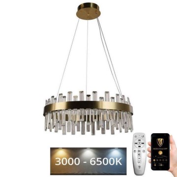 LED Aptumšojama kristāla lustra ar auklu LED/80W/230V 3000-6500K + tālvadības pults