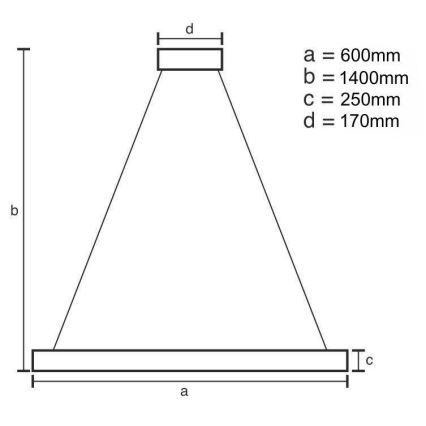 LED Aptumšojama kristāla lustra ar auklu LED/80W/230V 3000-6500K + tālvadības pults