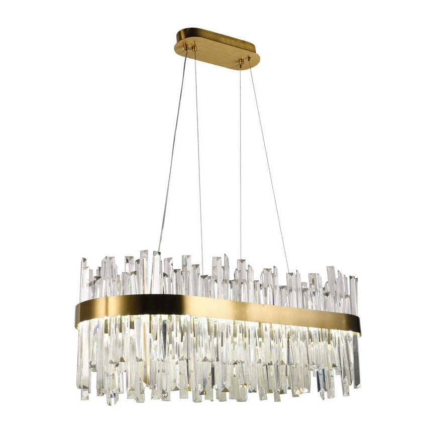 LED Aptumšojama kristāla lustra ar auklu LED/90W/230V 3000-6500K + tālvadības pults