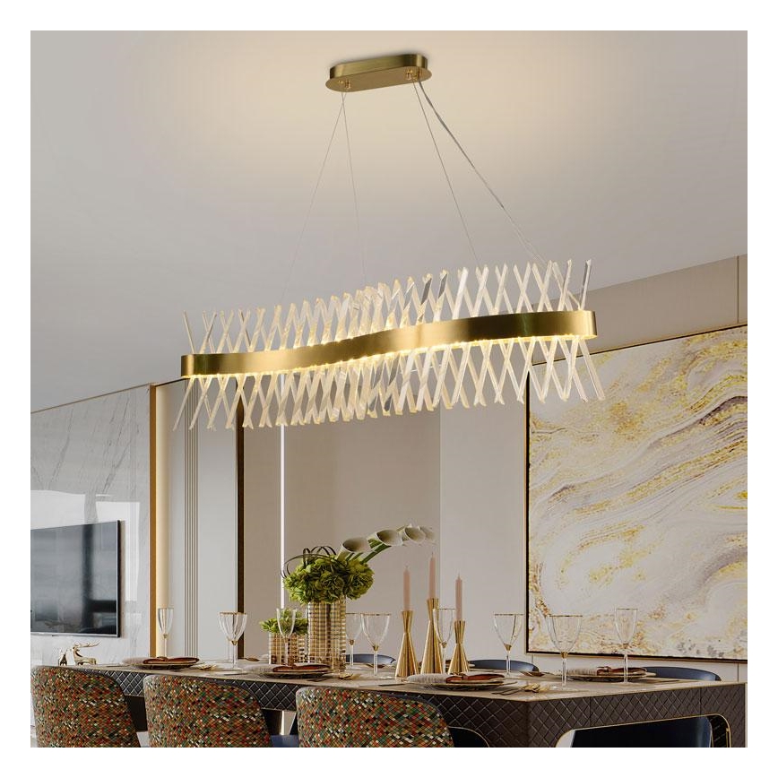 LED Aptumšojama kristāla lustra ar auklu LED/95W/230V 3000-6500K + tālvadības pults