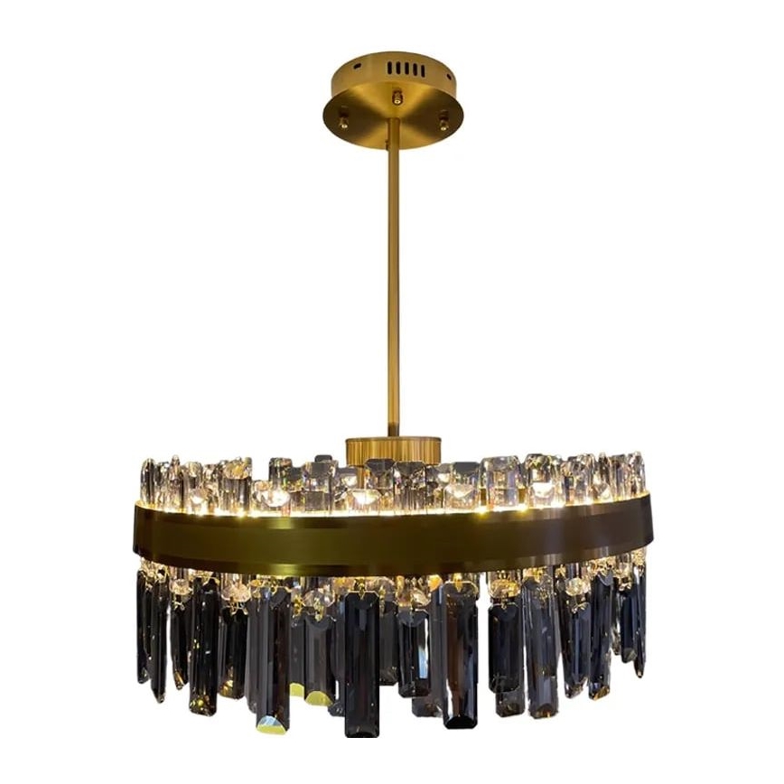 LED Aptumšojama kristāla lustra ar stieni LED/80W/230V 3000-6500K + tālvadības pults