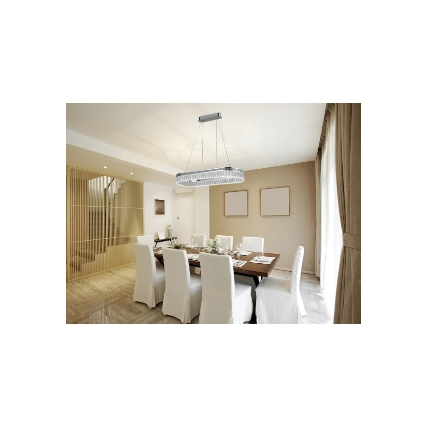 LED dimmējama kristāla lustra uz troses THALIA LED/50W/230V 3000-6000K + tālvadība