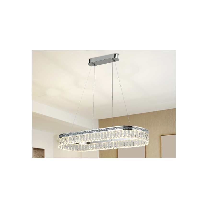 LED dimmējama kristāla lustra uz troses THALIA LED/50W/230V 3000-6000K + tālvadība