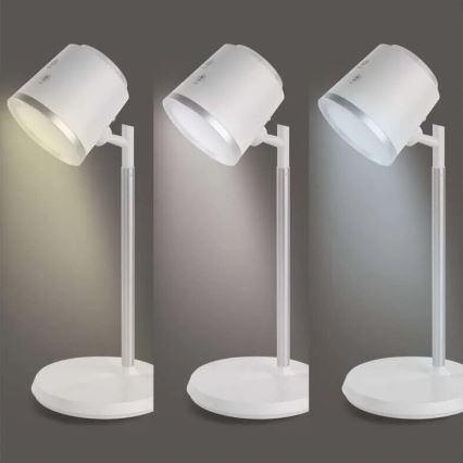 LED Aptumšojama, lādējama galda lampa 4in1 LED/6W/3,7V 3000K/4000K/6500K 1500mAh balta