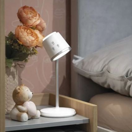 LED Aptumšojama, lādējama galda lampa 4in1 LED/6W/3,7V 3000K/4000K/6500K 1500mAh balta