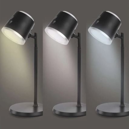 LED Aptumšojama, lādējama galda lampa 4in1 LED/6W/3,7V 3000K/4000K/6500K 1500mAh melna
