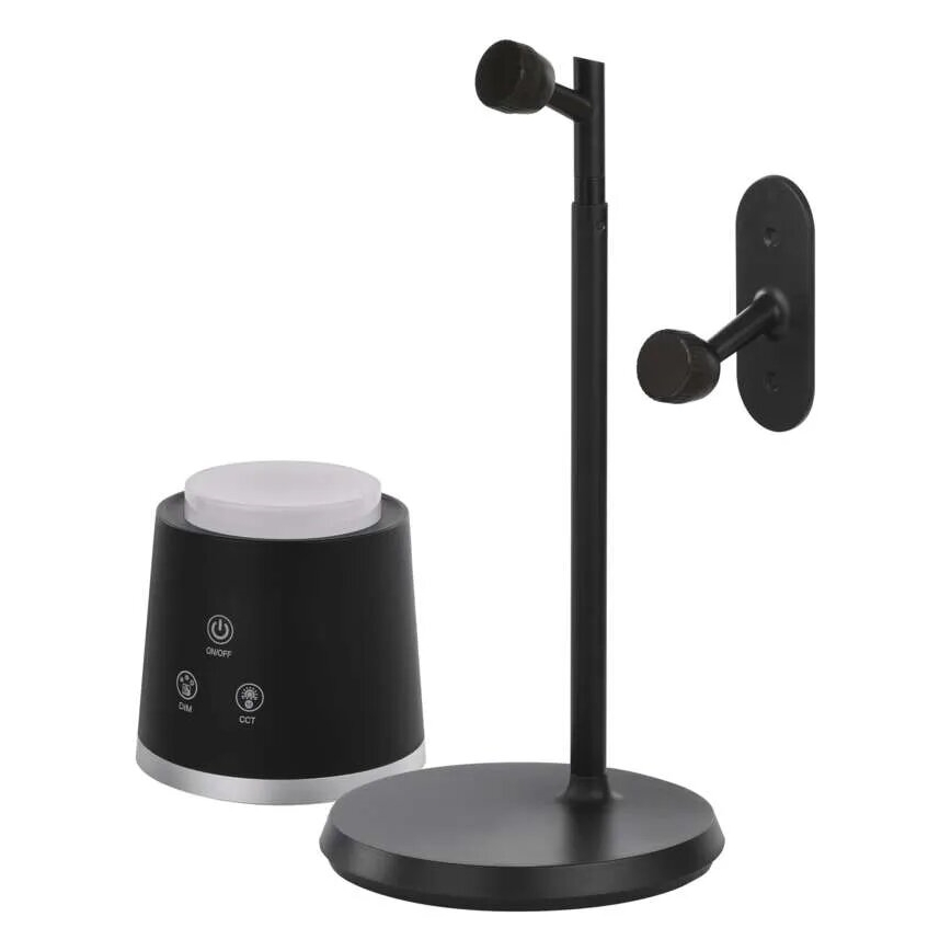 LED Aptumšojama, lādējama galda lampa 4in1 LED/6W/3,7V 3000K/4000K/6500K 1500mAh melna