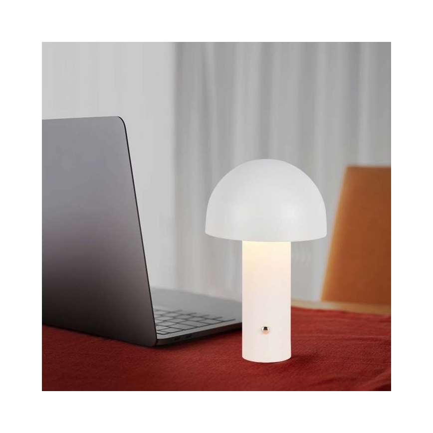 LED Aptumšojama uzlādējama skārienvadāma galda lampa LED/1W/5V 3000-6000K 1800 mAh balta