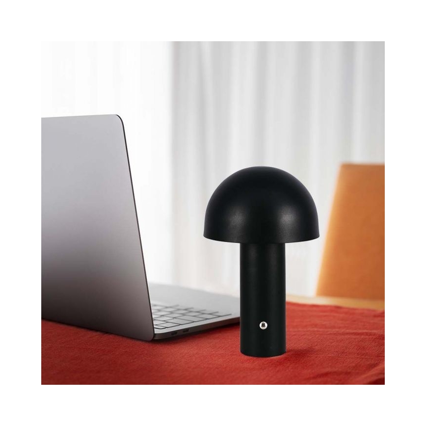 LED Aptumšojama, lādējama skārienvadāma galda lampa LED/1W/5V 3000-6000K 1800 mAh, melna