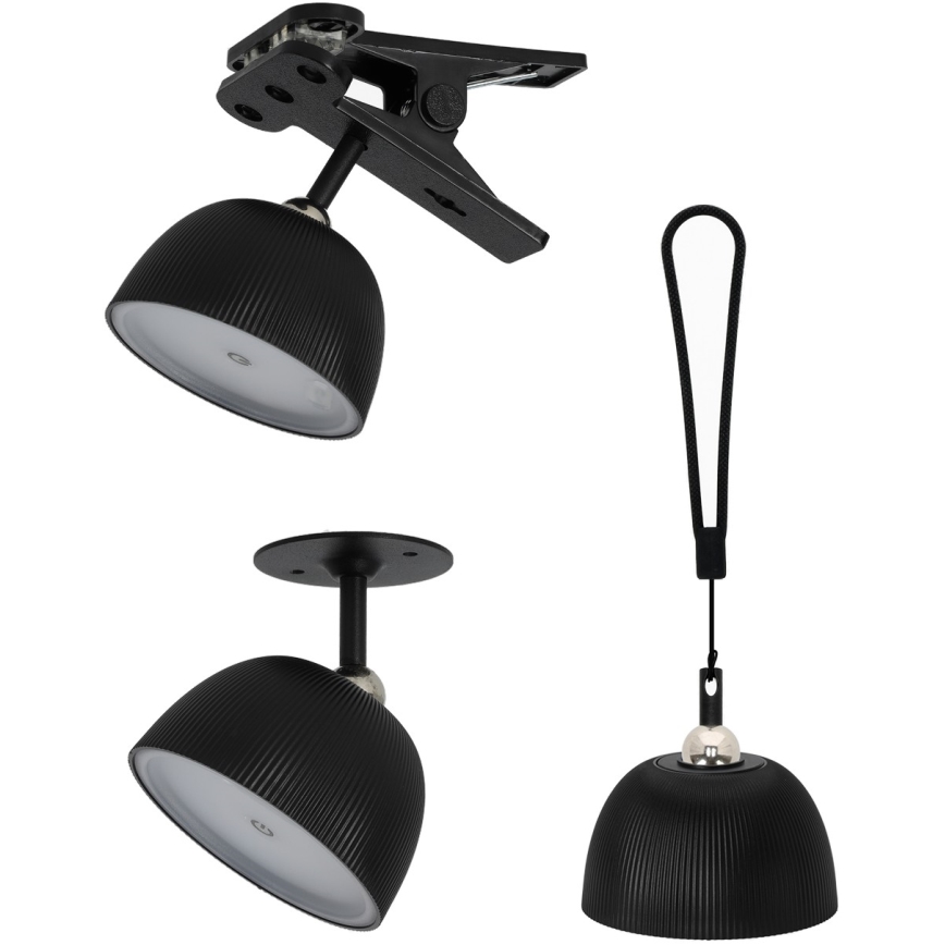 LED Aptumšojama, lādējama galda lampa 4in1 LED/3,5W/5V 3000/4000/6500K IP54 1800 mAh melna