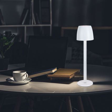 LED Aptumšojama uzlādējama skārienvadāma galda lampa LED/3W/5V 3000K 1800 mAh balta