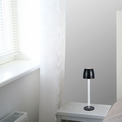LED Aptumšojama uzlādējama skārienvadāma galda lampa LED/3W/5V 3000K 1800 mAh balta