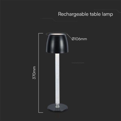 LED Aptumšojama uzlādējama skārienvadāma galda lampa LED/3W/5V 3000K 1800 mAh balta