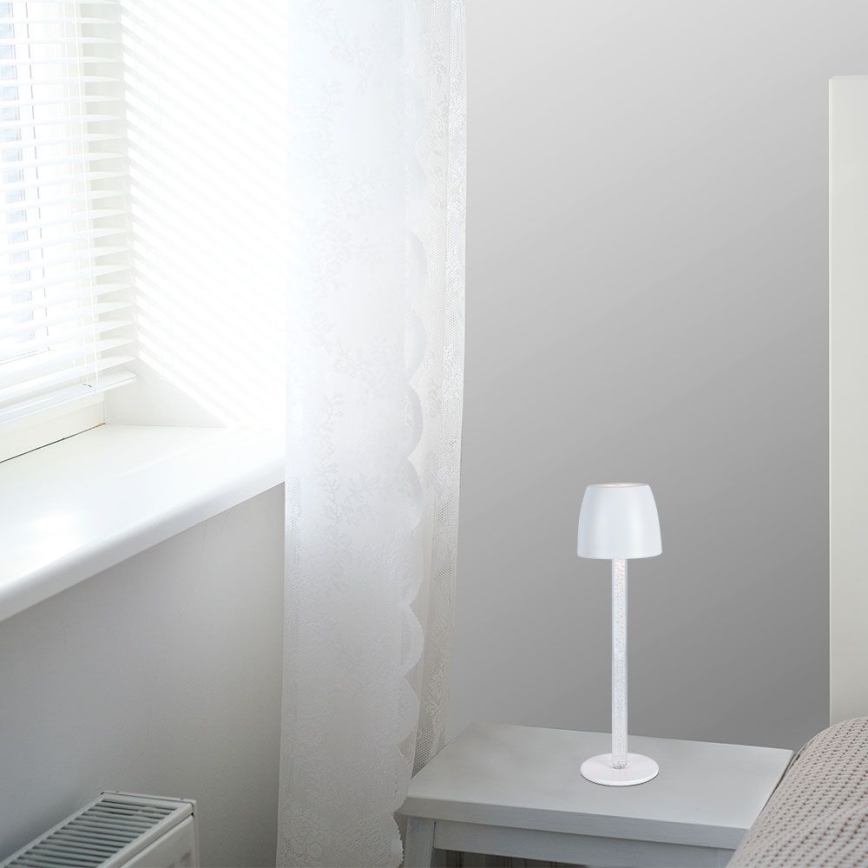 LED Aptumšojama uzlādējama skārienvadāma galda lampa LED/3W/5V 3000K 1800 mAh melna