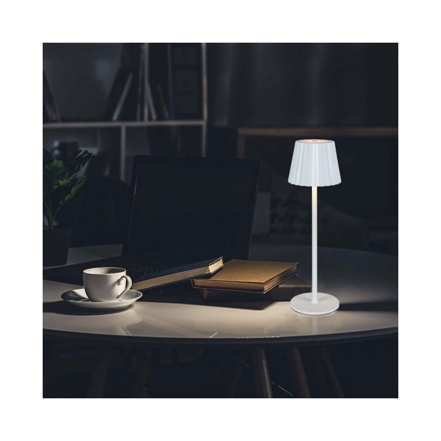 LED Aptumšojama uzlādējama skārienvadāma galda lampa LED/4W/5V 3000-6000K 1800 mAh balta