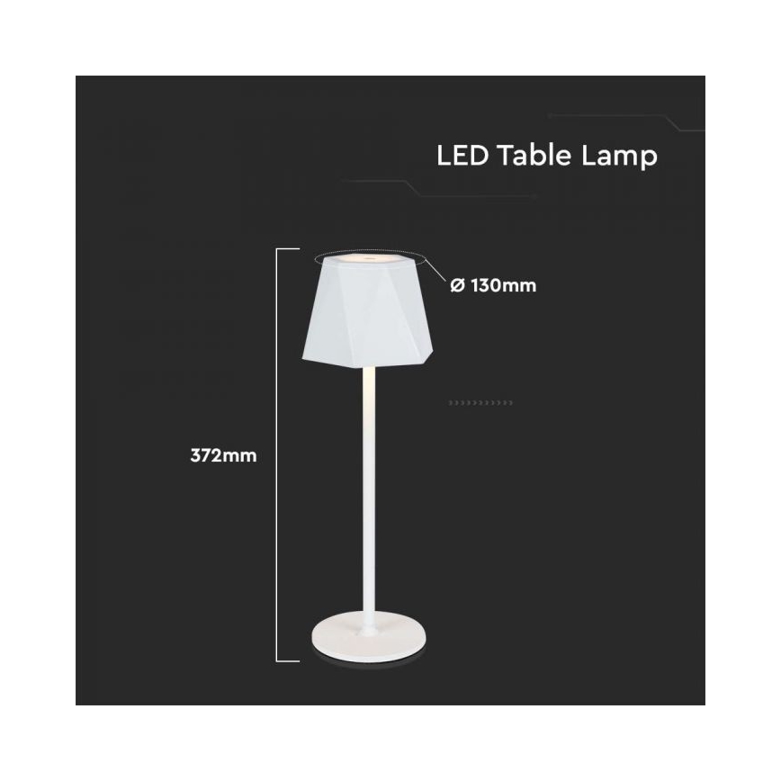 LED Aptumšojama uzlādējama skārienvadāma galda lampa LED/4W/5V 3000-6000K 1800 mAh balta