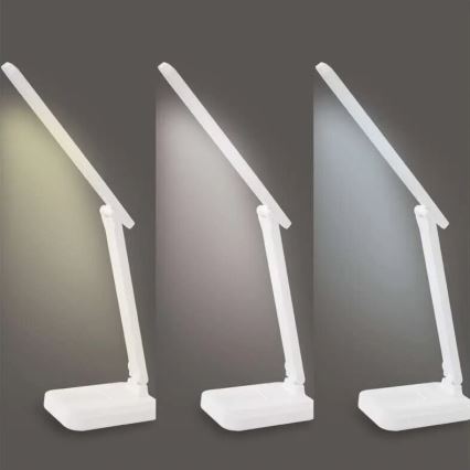 LED Aptumšojama, lādējama galda lampa LED/5W/3,7V 3000K/4000K/6500K 800mAh balta