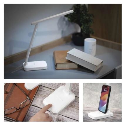 LED Aptumšojama, lādējama galda lampa LED/5W/3,7V 3000K/4000K/6500K 800mAh balta