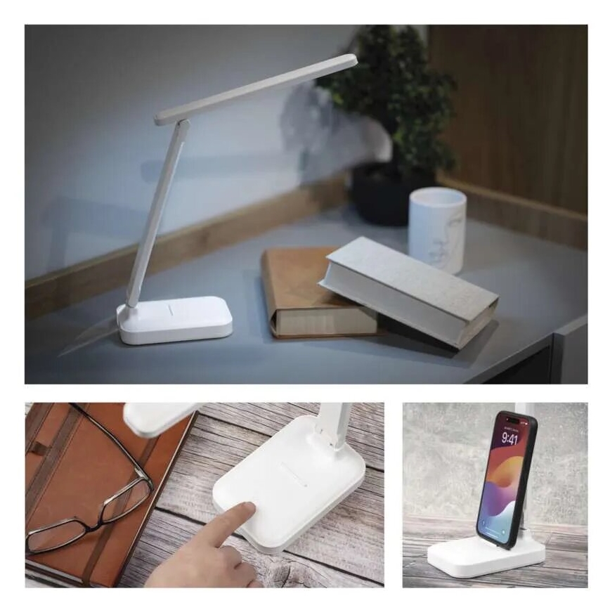 LED Aptumšojama, lādējama galda lampa LED/5W/3,7V 3000K/4000K/6500K 800mAh balta