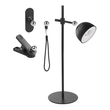 LED Aptumšojama, lādējama galda lampa magnētiskais 4in1 LED/4,2W/3,7V 4000K 1200mAh melna