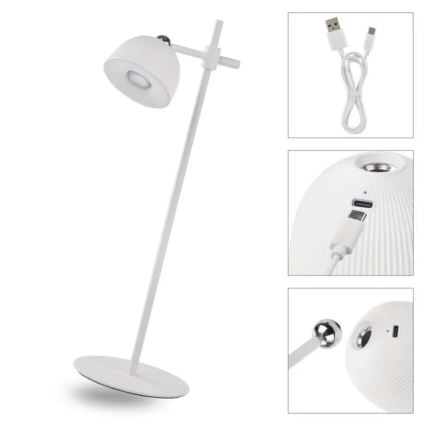LED Aptumšojama, lādējama galda lampa magnētiskais 4in1 LED/4,2W/3,7V 4000K 1200mAh balta