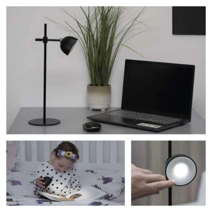 LED Aptumšojama, lādējama galda lampa magnētiskais 4in1 LED/4,2W/3,7V 4000K 1200mAh melna