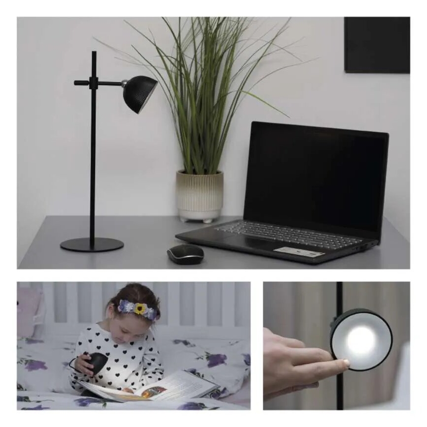LED Aptumšojama, lādējama galda lampa magnētiskais 4in1 LED/4,2W/3,7V 4000K 1200mAh melna