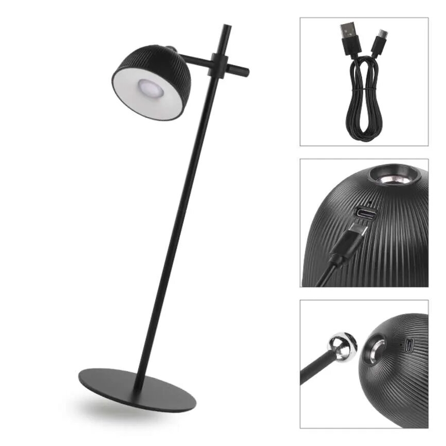 LED Aptumšojama, lādējama galda lampa magnētiskais 4in1 LED/4,2W/3,7V 4000K 1200mAh melna