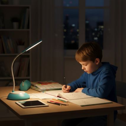 LED Aptumšojama, lādējama galda lampa VISUA LED/5W/5V 3000-5000K 1200 mAh zila