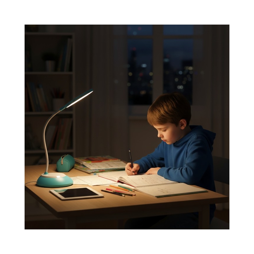 LED Aptumšojama, lādējama galda lampa VISUA LED/5W/5V 3000-5000K 1200 mAh zila