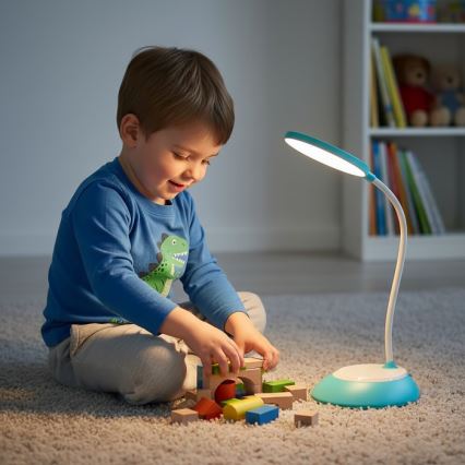 LED Aptumšojama, lādējama galda lampa VISUA LED/5W/5V 3000-5000K 1200 mAh zila