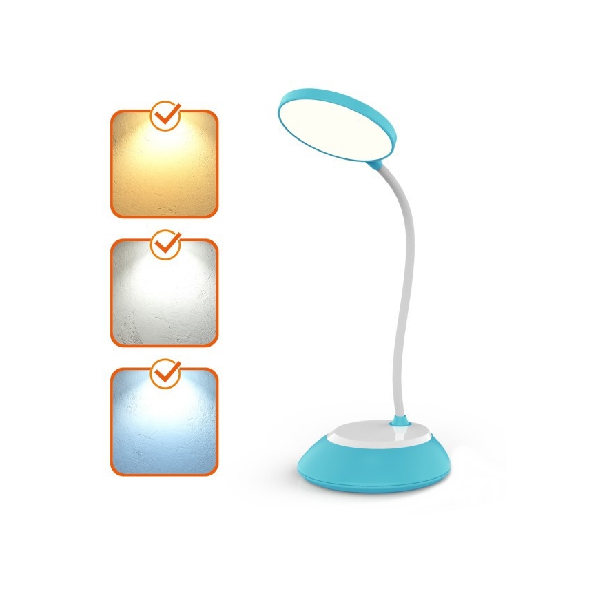 LED Aptumšojama, lādējama galda lampa VISUA LED/5W/5V 3000-5000K 1200 mAh zila